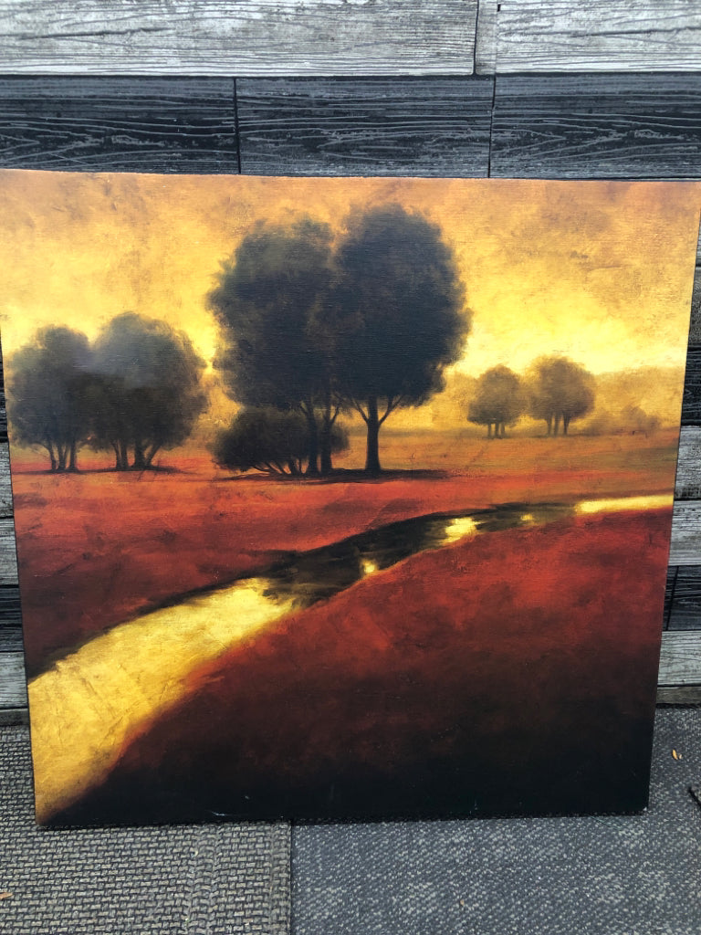 FALL RIVER SCENE CANVAS PAINTING.