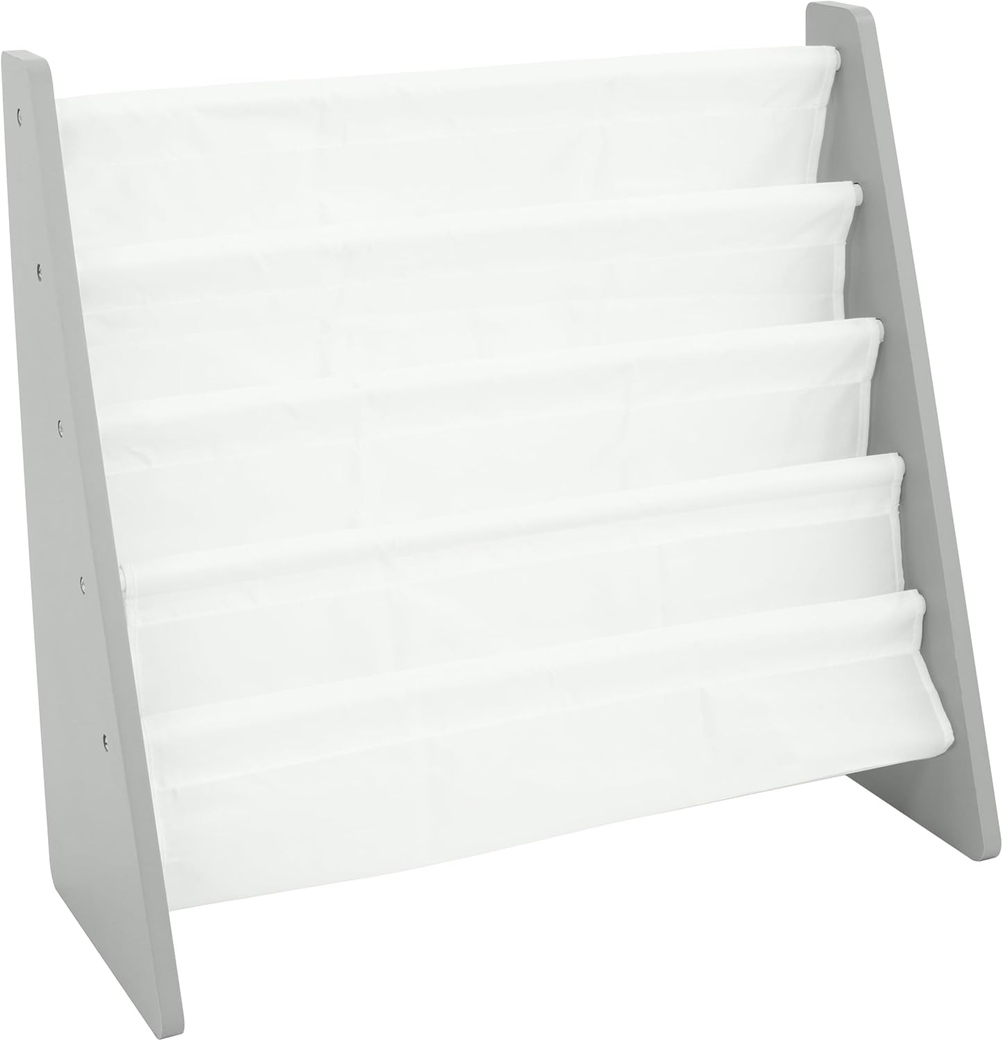 Humble Crew 4-Tier Kids Bookshelf, Grey Wood/White - Premium Book Shelf for Kids