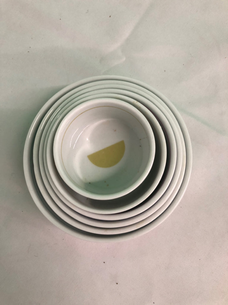 6 CERAMIC 1/2cup -2CUPS PORTION BOWLS MESU 2 "H X 6" DIAM