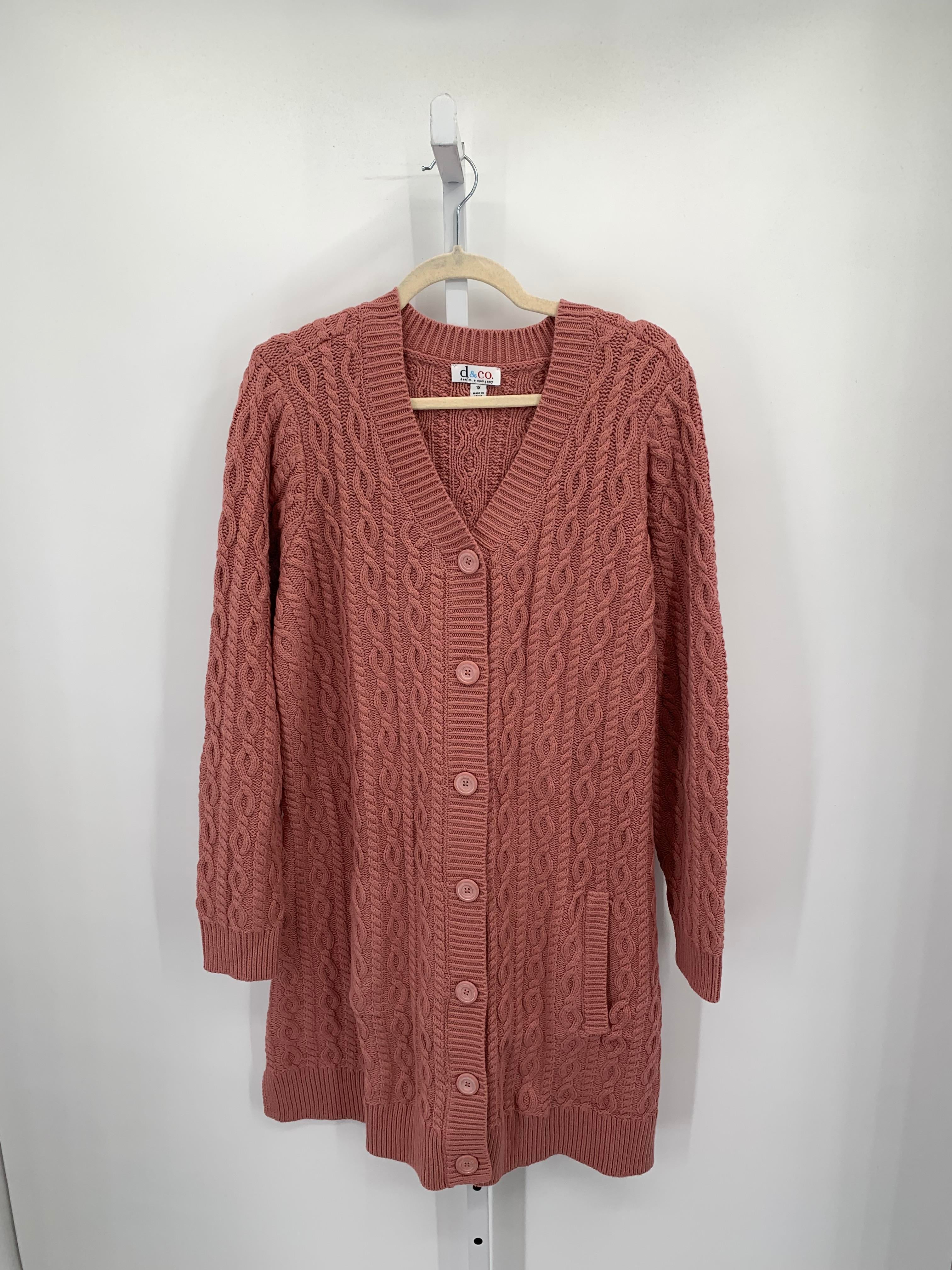 d & co. Size 1X Womens Long Slv Sweater