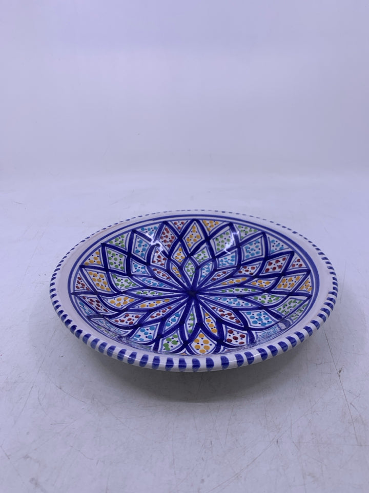COLORFUL PAINTED SMALL PIE PLATE.