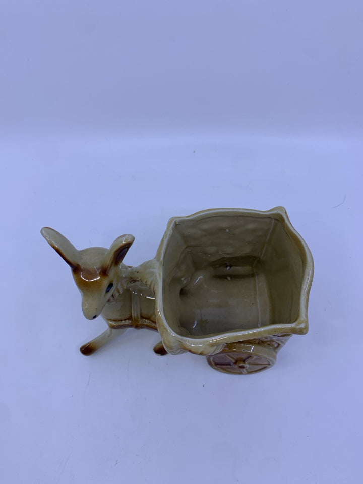 VTG TAN DONKEY PULLING WAGON PLANTER BRAZIL.