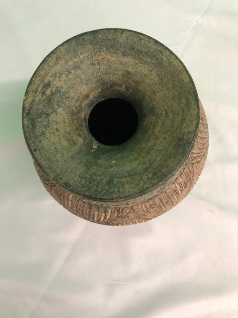 POTTERY CARVED VASE.