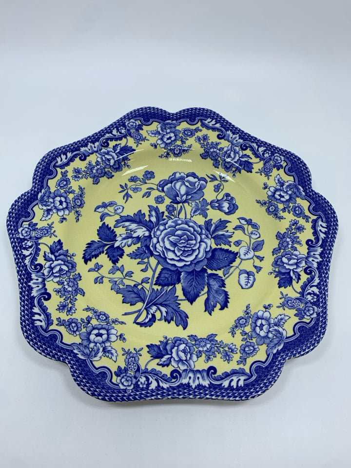 "BRITSH FLOWERS-ROSA" BLUE ROOM GARDEN COLLECTION PLATES.