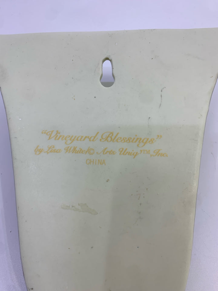 VINEYARD BLESSINGS CERAMIC WALL VASE.