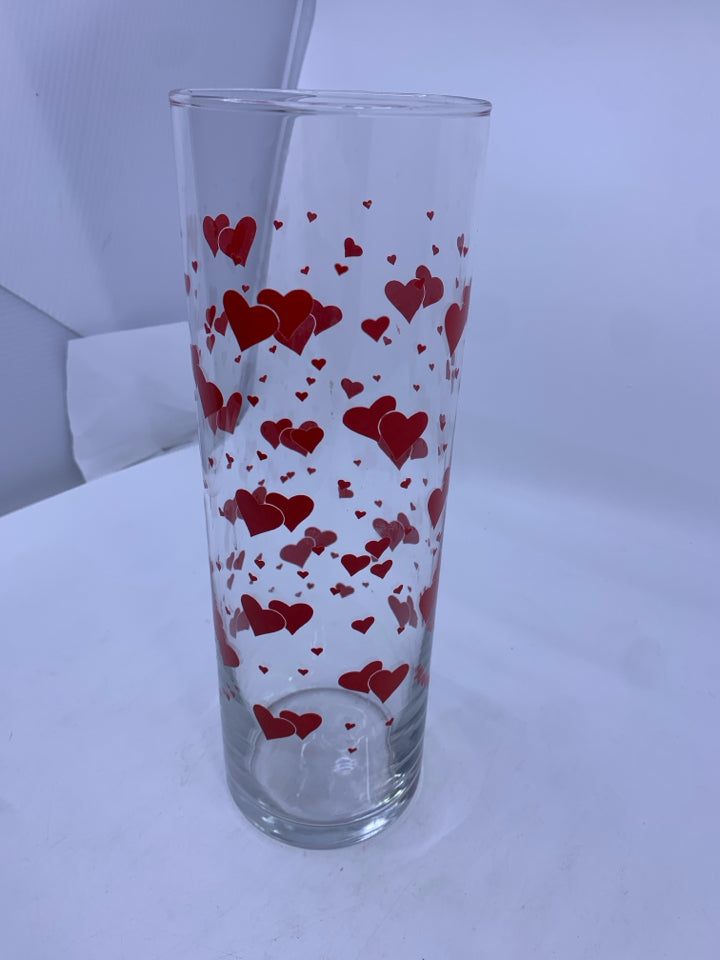 HEART CYLINDER VASE.