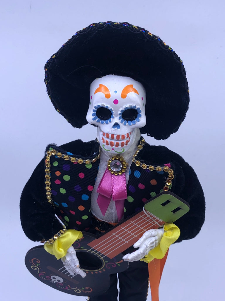 SUGAR SKULL HOMBRE DOLL W/GUITAR.