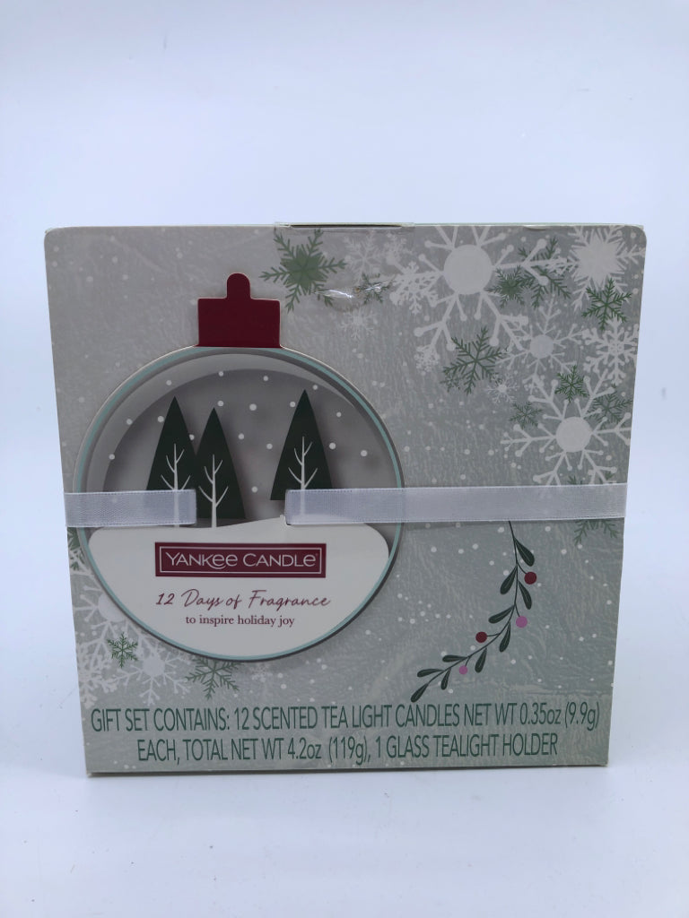 NIB 12 DAYS OF FRAGRANCE YANKEE CANDLE TEA LIGHT CANDLES.