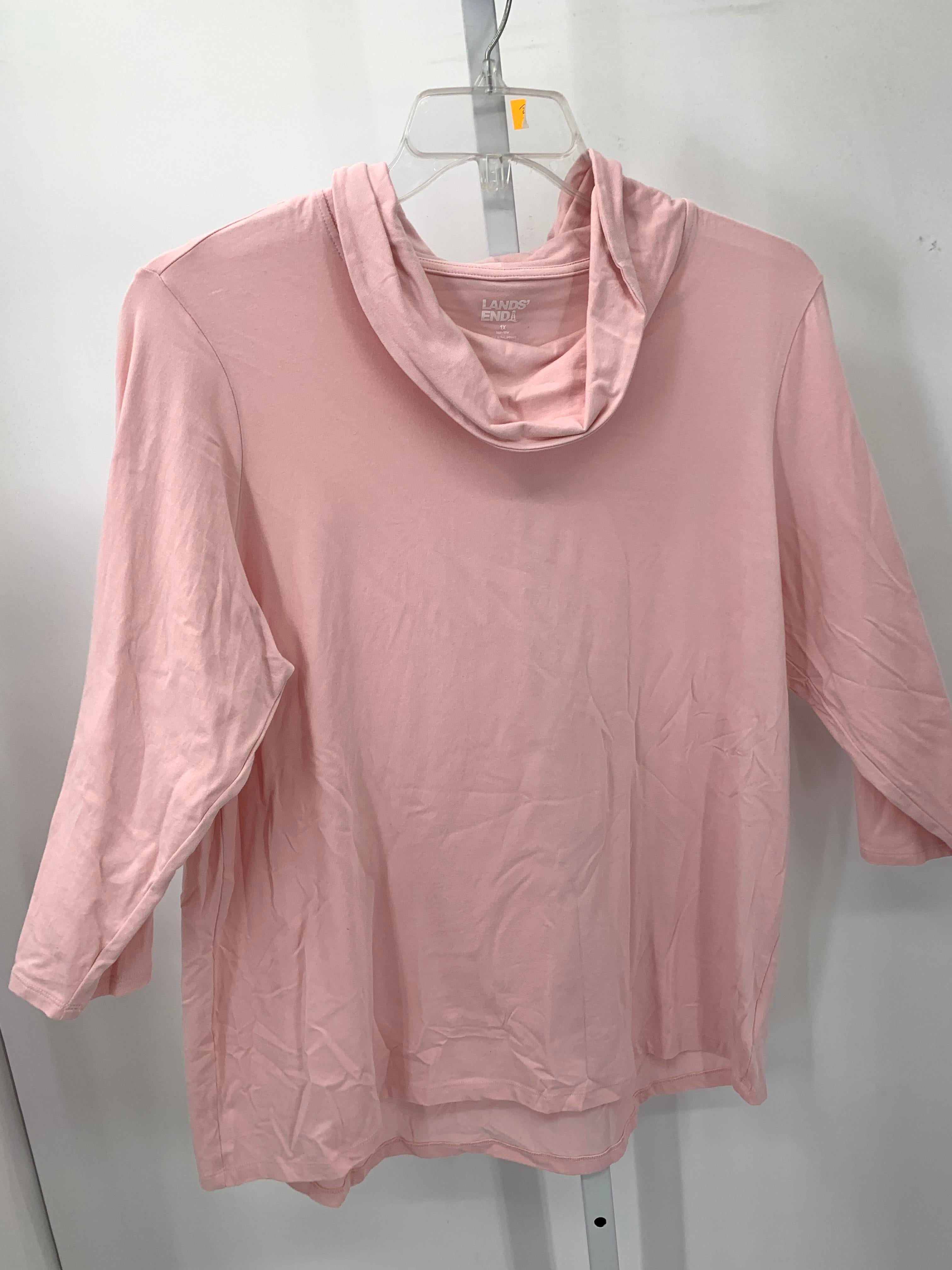 Lands End Size 1X Womens 3/4 Sleeve Shirt