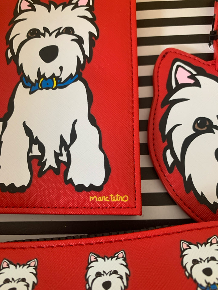 Marc Tetro Passport Case/Luggage Tag/Cosmetic Bag Set- New