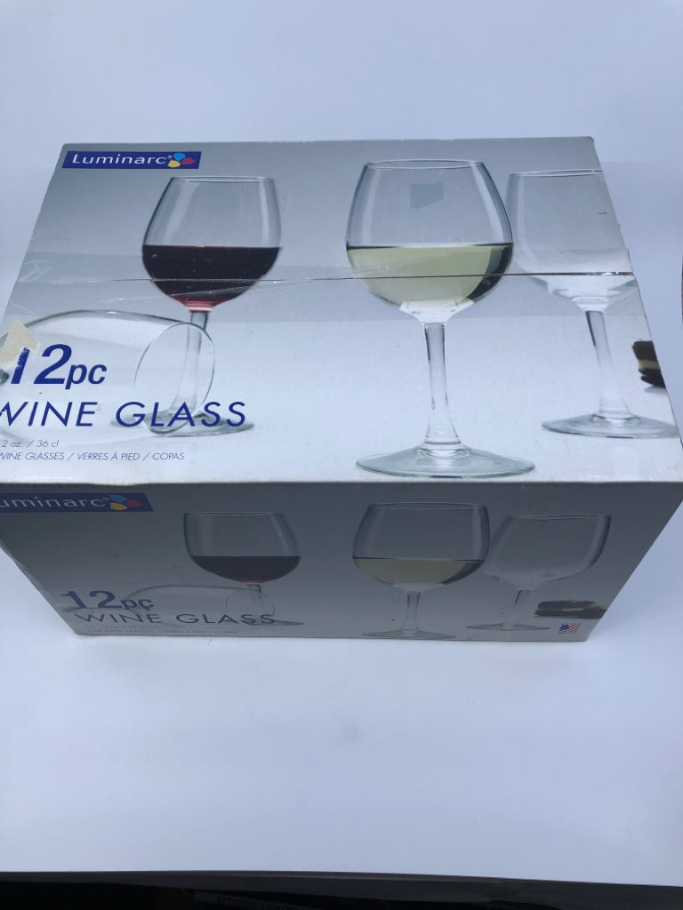 12pc WINE GLASSES- IN BOX