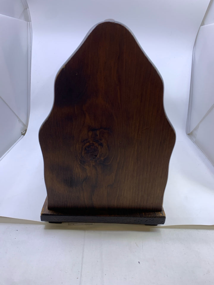 DARK WOOD MAGAZINE RACK.