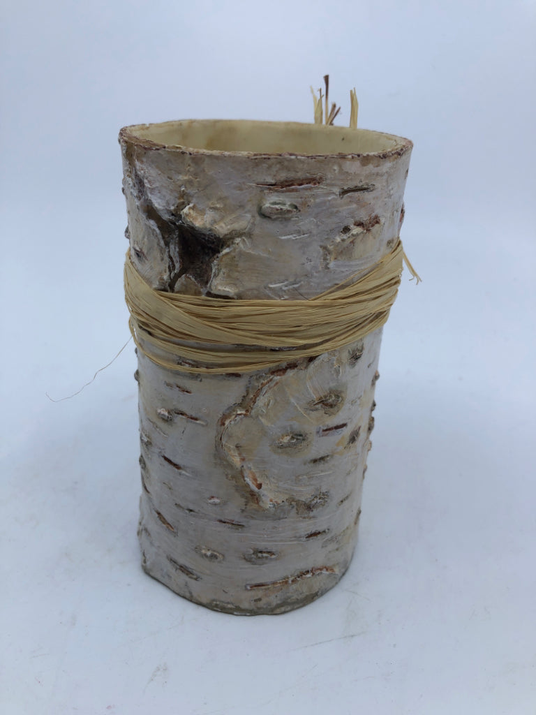 RESIN BIRCH TREE VOTIVE HOLDER.