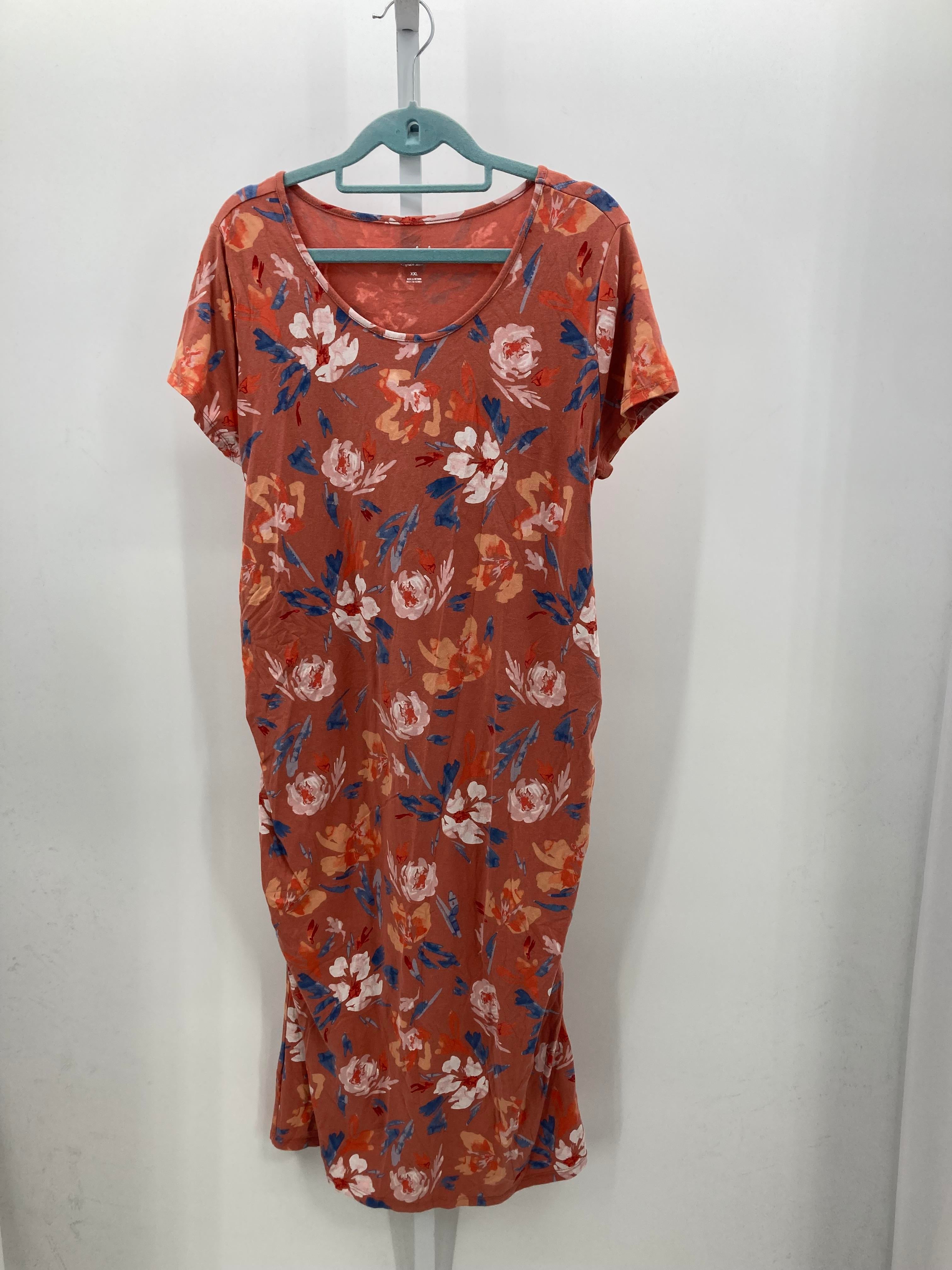 Isabel Pink Size XXL Maternity Short Sleeve Dress