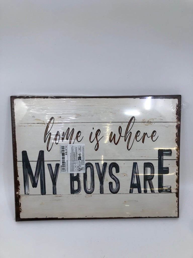 NIP HOME IS WHERE MY BOYS ARE CANVAS.