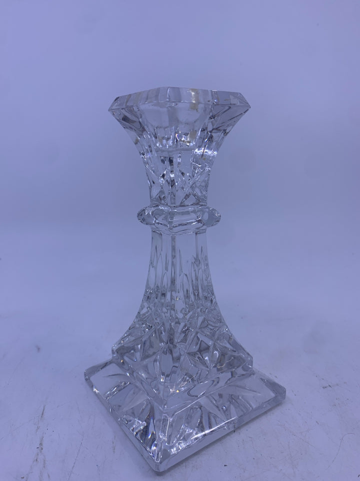 SQUARE WATERFORD TAPER CANDLE HOLDER.