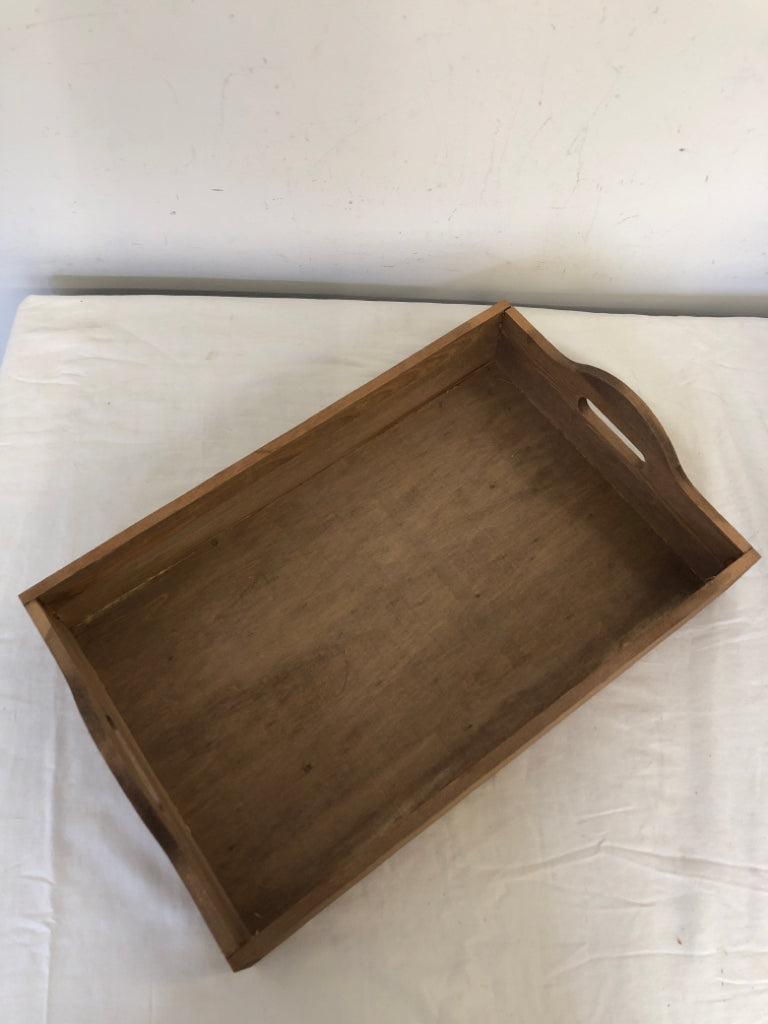 WOOD TRAY W HANDLES.