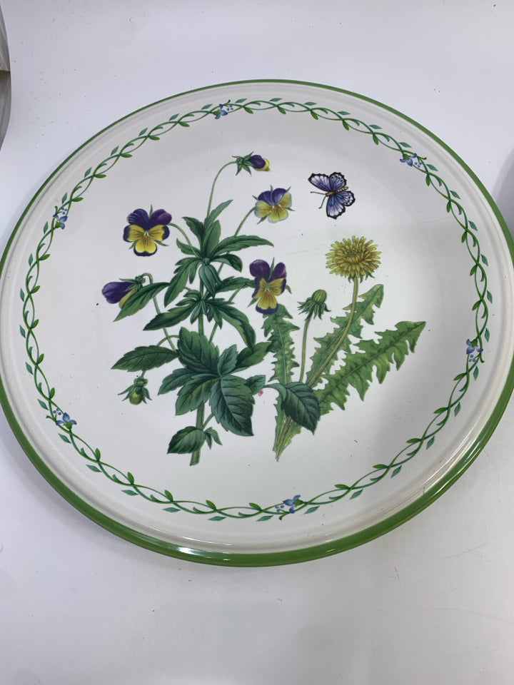 2 GARDEN BLOOM PLATES W /BUTTERFLY & FLOWERS.