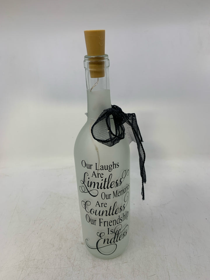 FRIENDSHIP IS LIMITLESS LIGHT UP BOTTLE