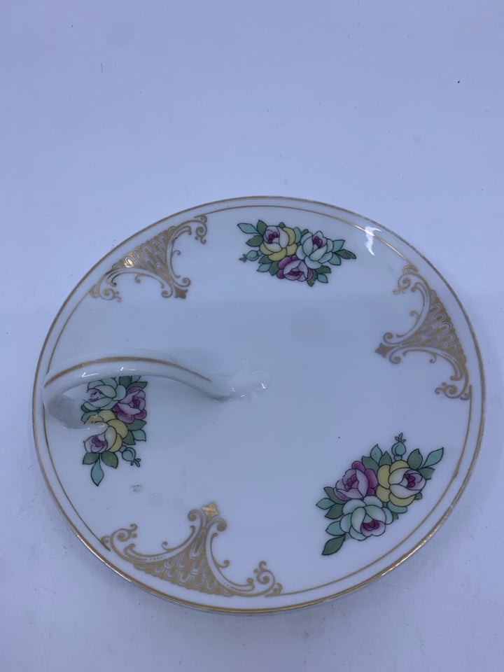 VTG FLORAL PLATE W HANDLE- BAVARIA.