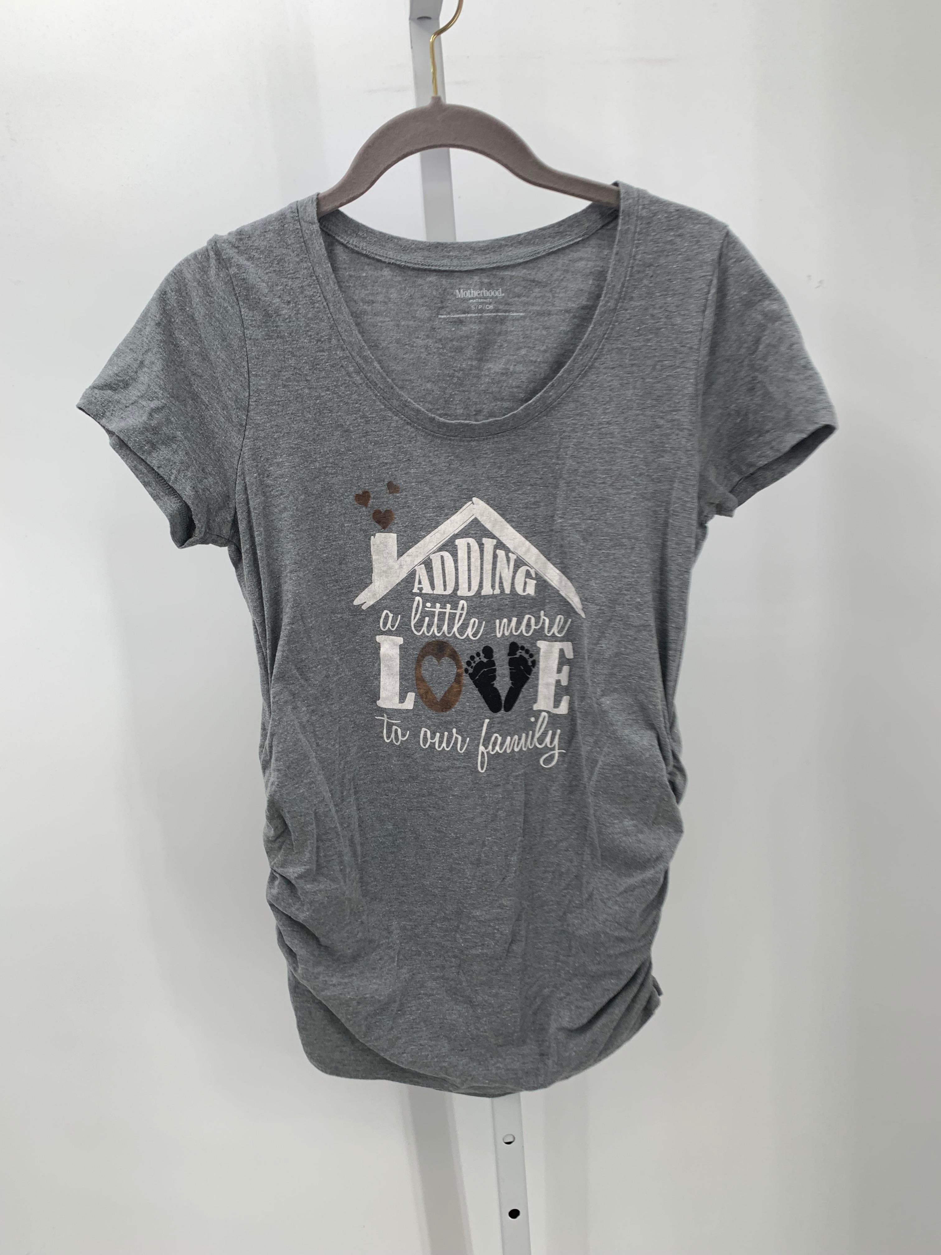 Motherhood Grey Size Small Maternity Short Sleeve Shirt
