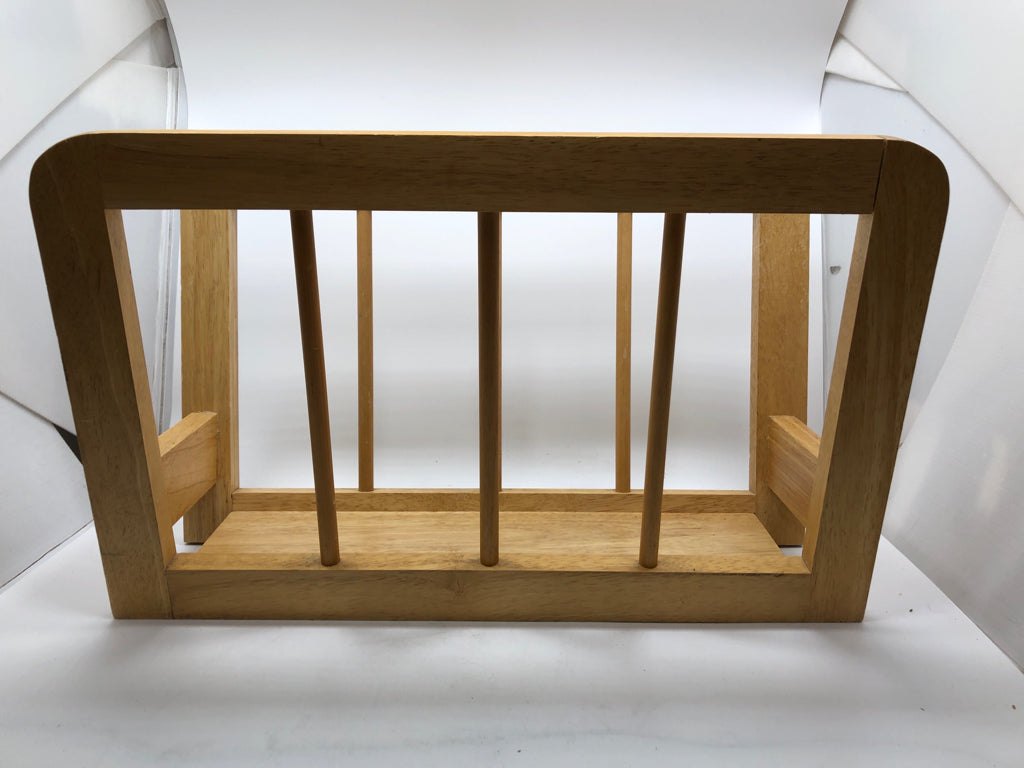 WOODEN MAGAZINE HOLDER.