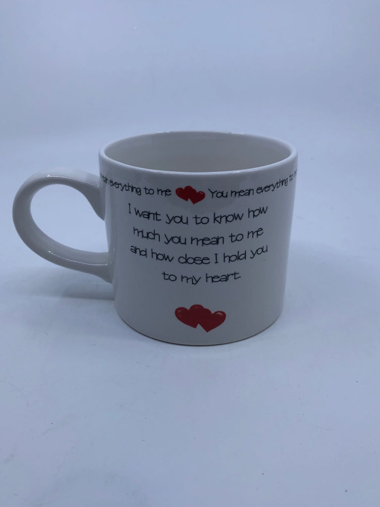 YOU MEAN EVERYTHING VALENTINES BEAR MUG.