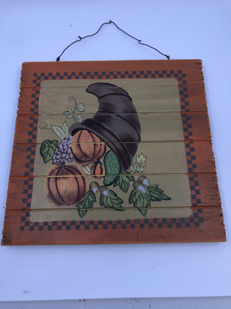 PUMPKIN CORNUCOPIA WALL HANGING.