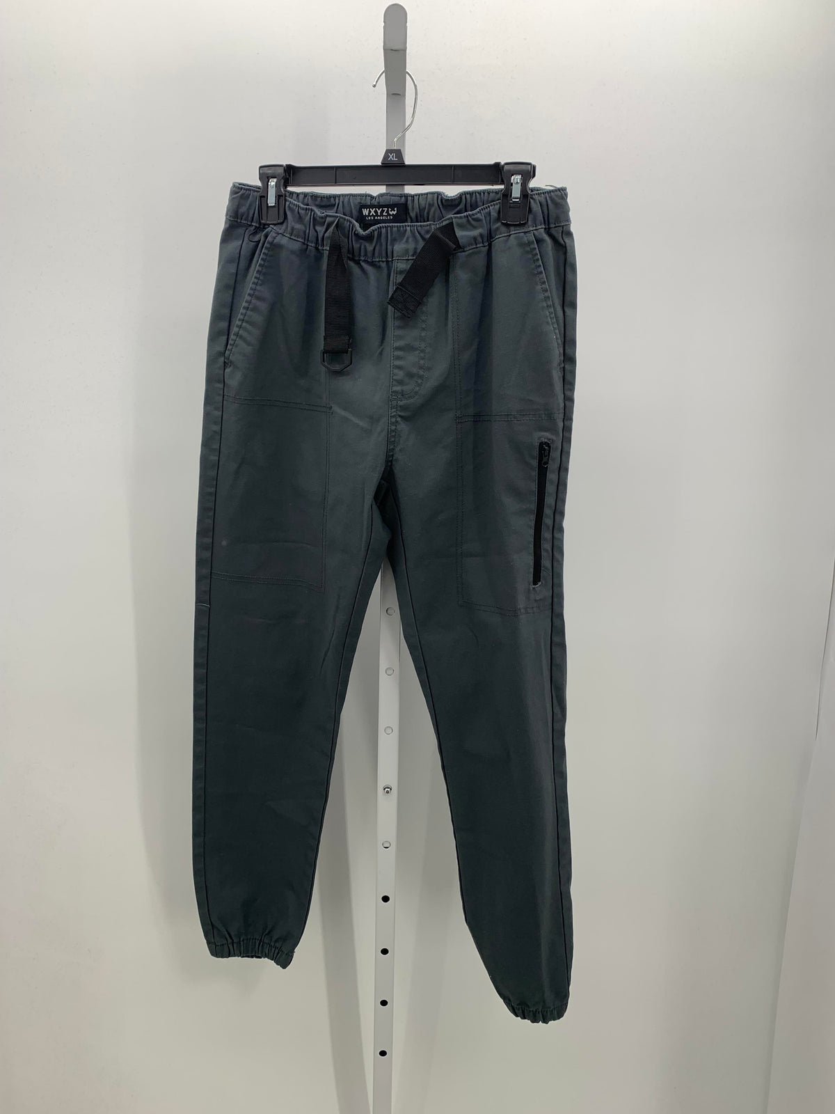 BLUE/GREY ELASTIC WAIST.