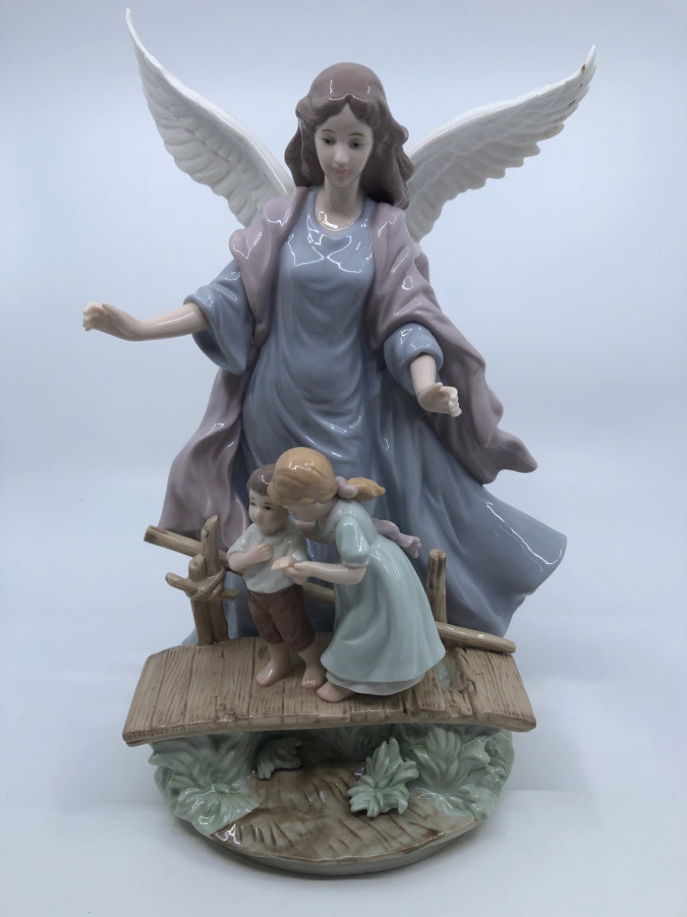 ANGEL W/CHILDREN ON BRIDGE.