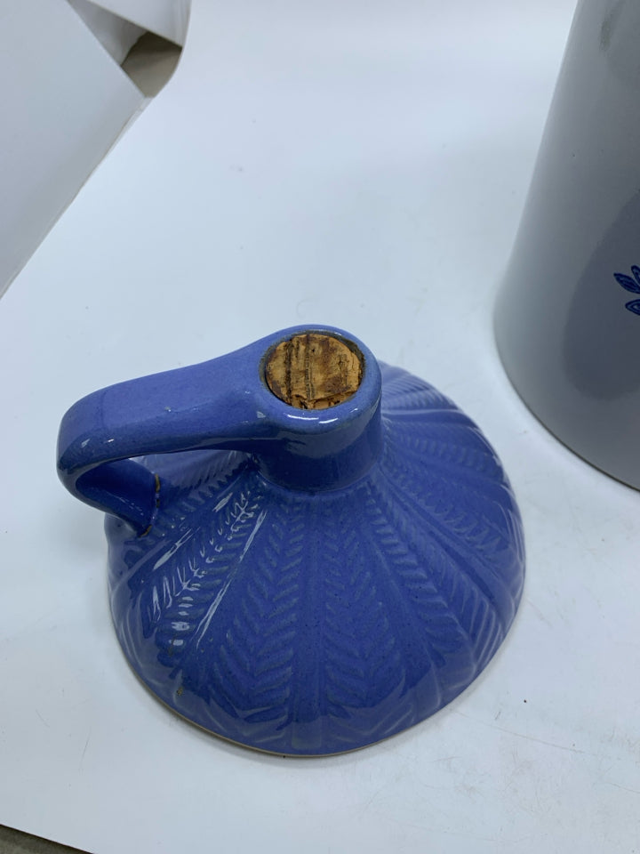 POTTERY JUG GREY/BLUE COOKIE JAR.