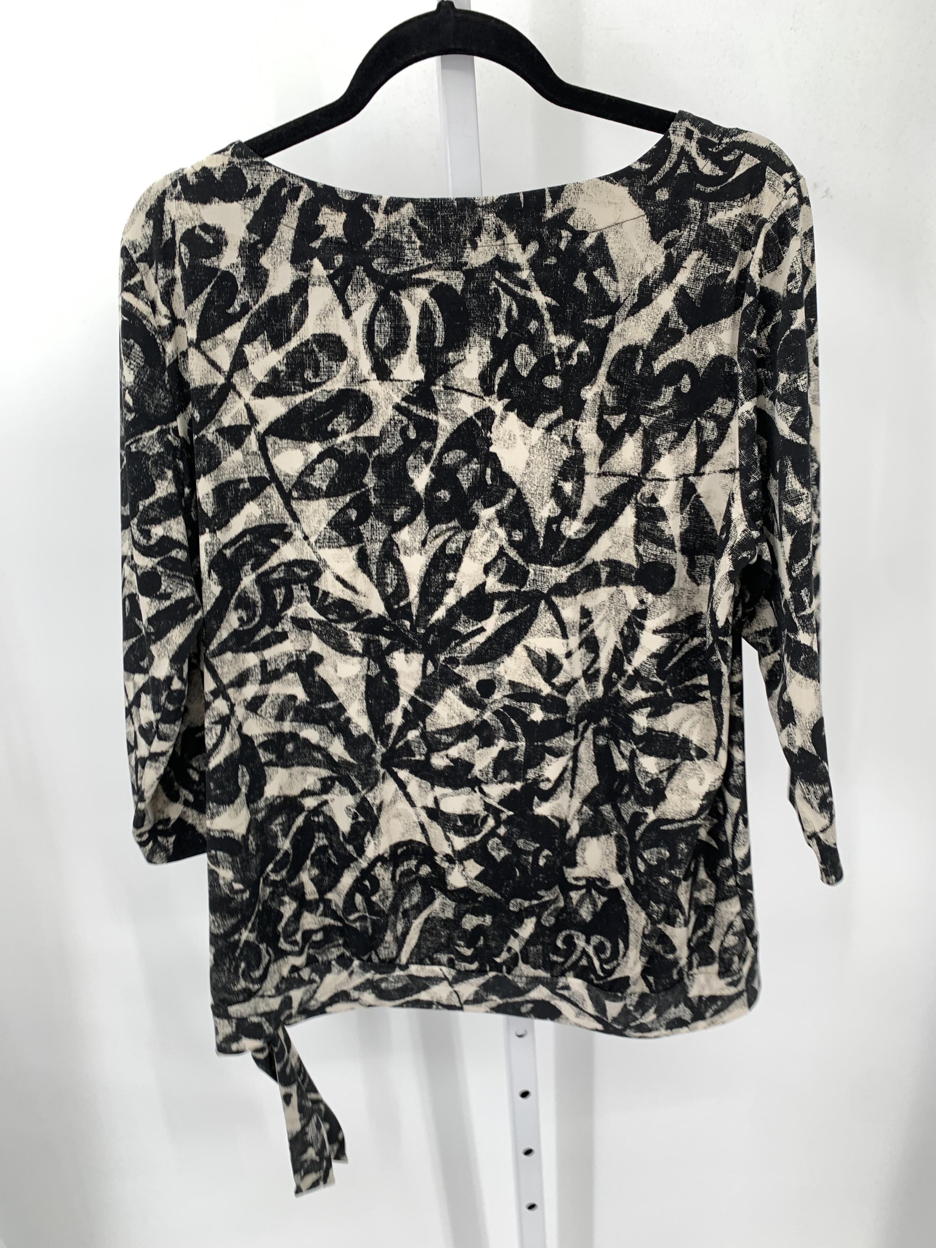 Chico's Size Large Misses 3/4 Sleeve Shirt