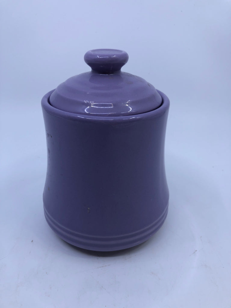 SMALL VTG PURPLE CANISTER.