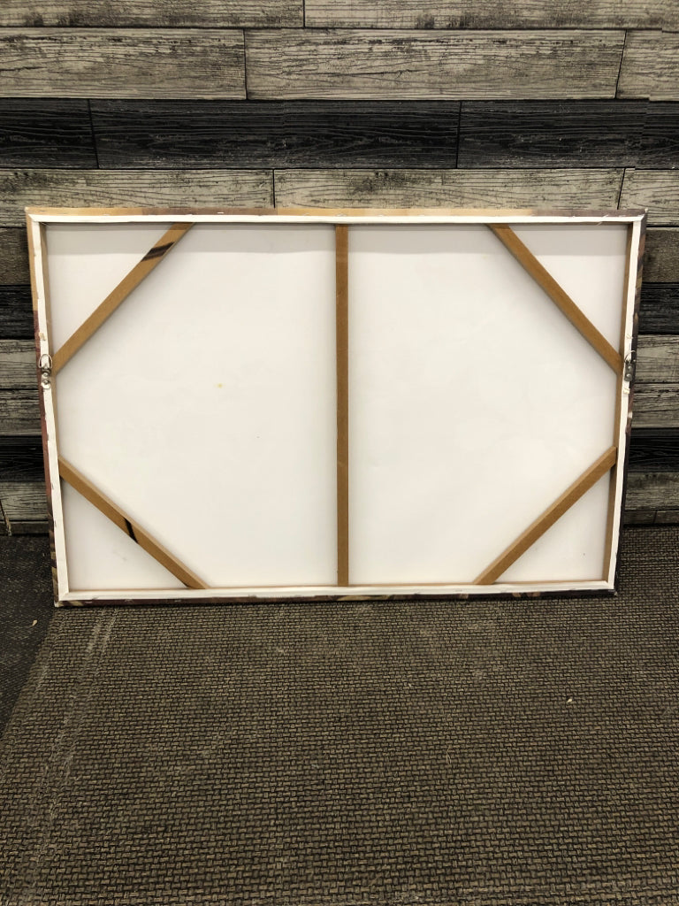 WHITE ORCHIDS ON CREAM COLORED CANVAS.