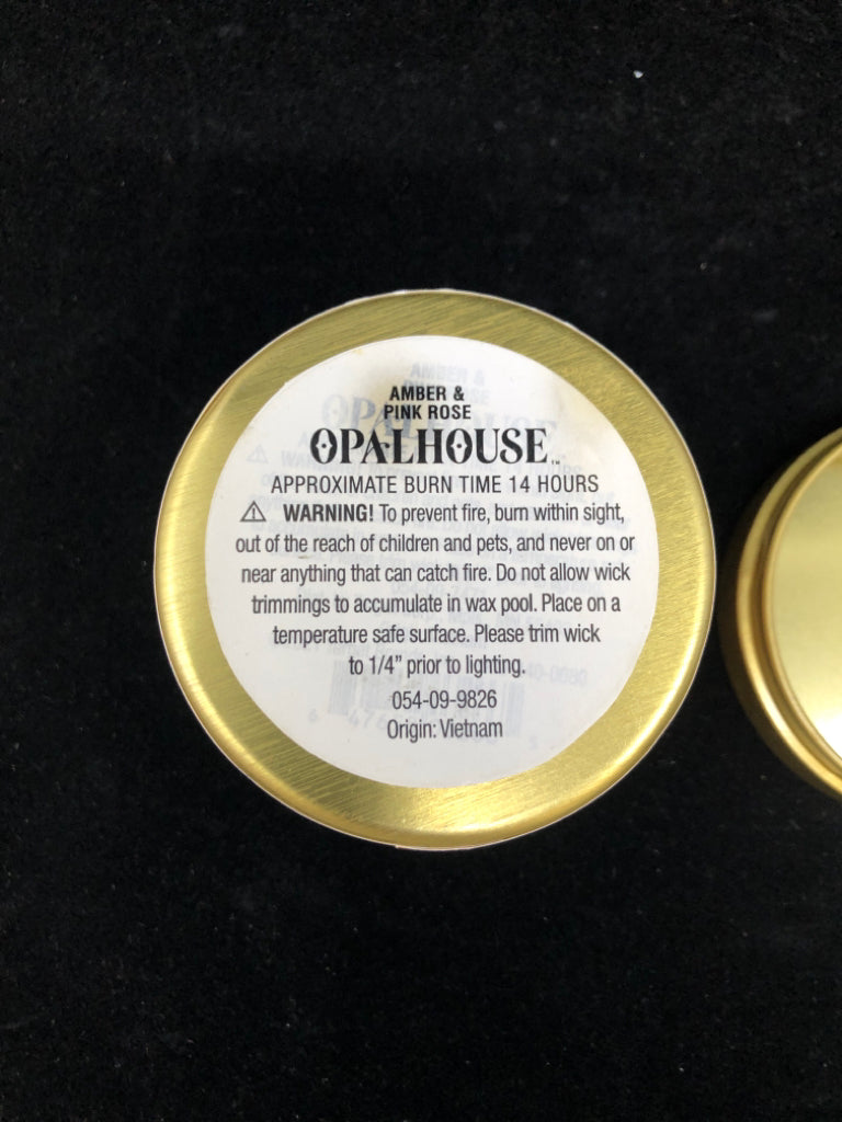 AMBER PINK ROSE CANDLE.