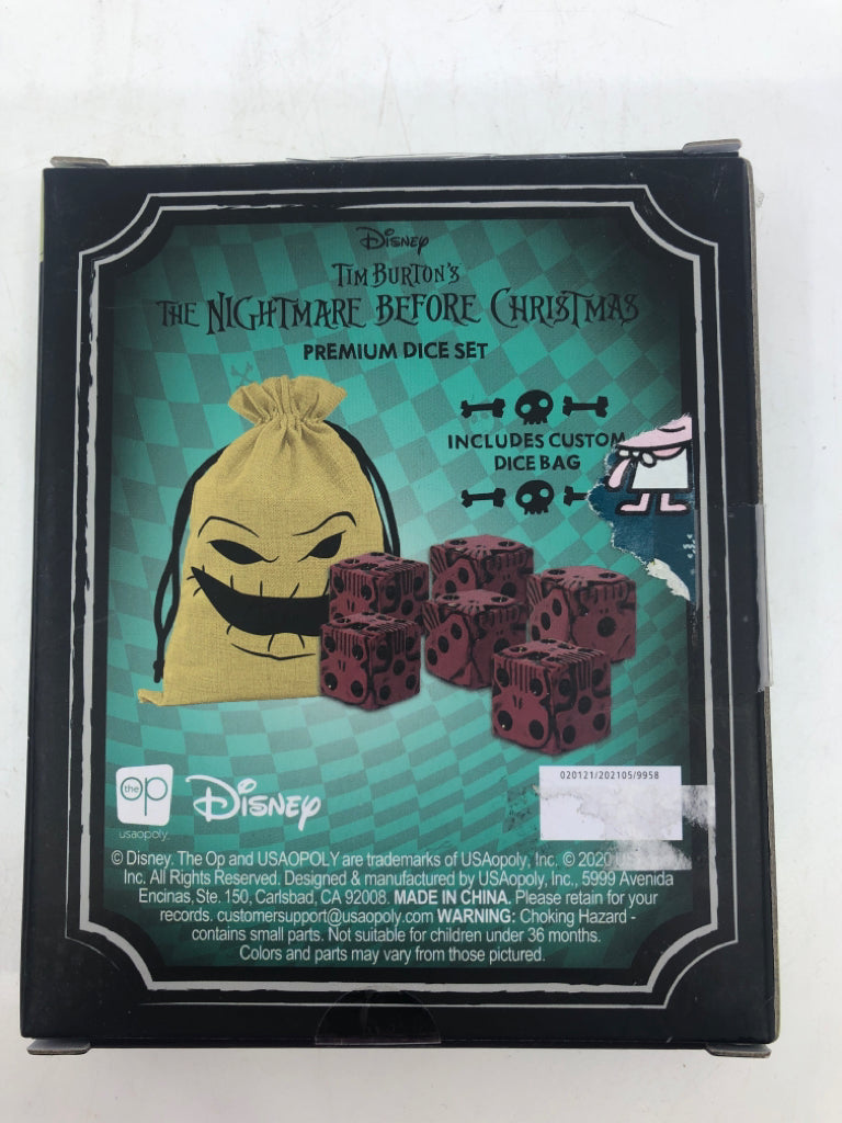 NIB NIGHTMARE BEFORE CHRISTMAS DICE SET.