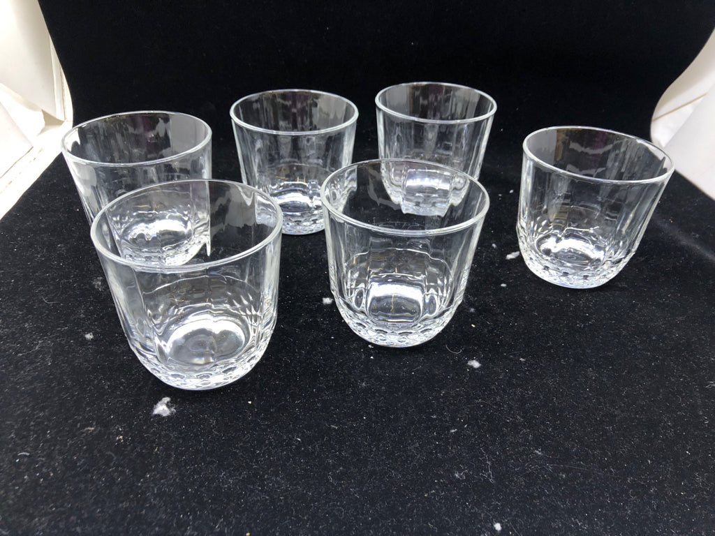 6 SHORT CUT GLASS GLASSES.