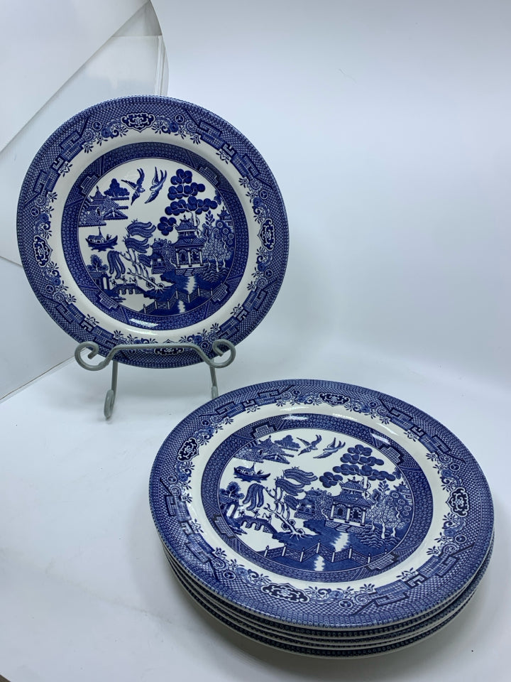 18PC CHURCHILL BLUE WILLOW SET SRVC FOR 6.