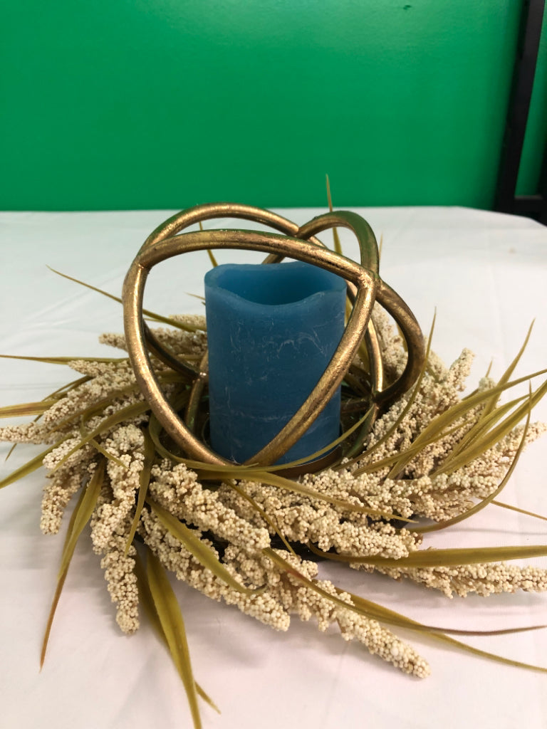 GOLD BALL W CANDLE TABLE DECOR/CENTERPIECE.