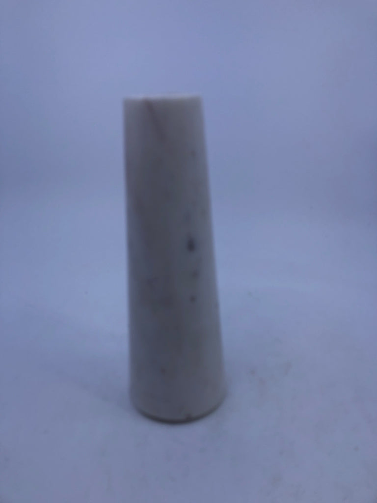 HEAVY WHITE MARBLE CANDLE HOLDER.