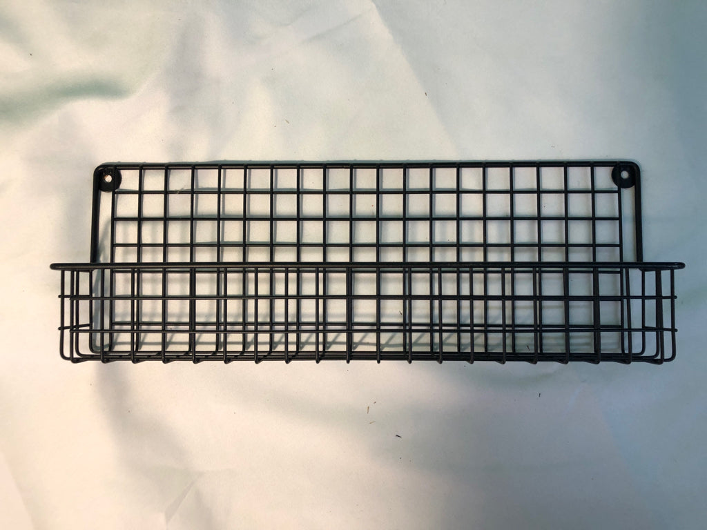 BLACK METAL WIRE SHELF.