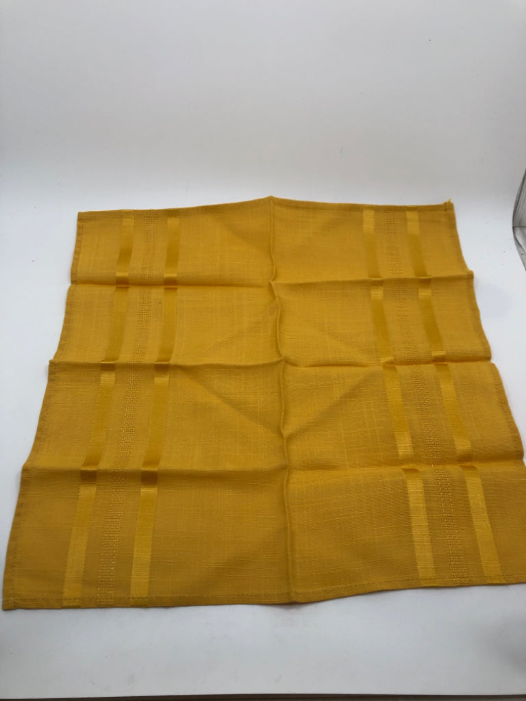 5PC YELLOW TEA-CLOTH NAPKINS.