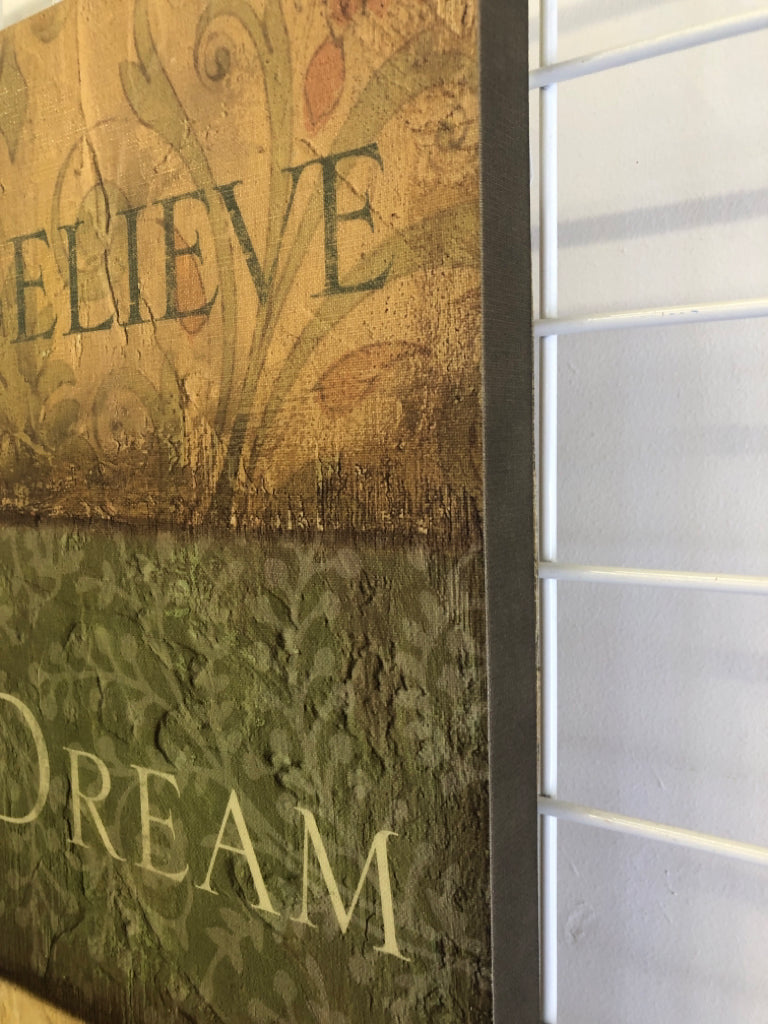 "BELIEVE" WALL CANVAS.