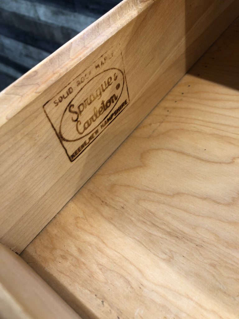 SOLID OAK MAPLE 5-DRAWER DRESSER-SPRAGUE & CARLETON.