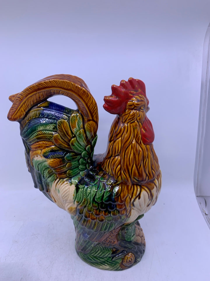 LARGE PAINTED STANDING ROOSTER.