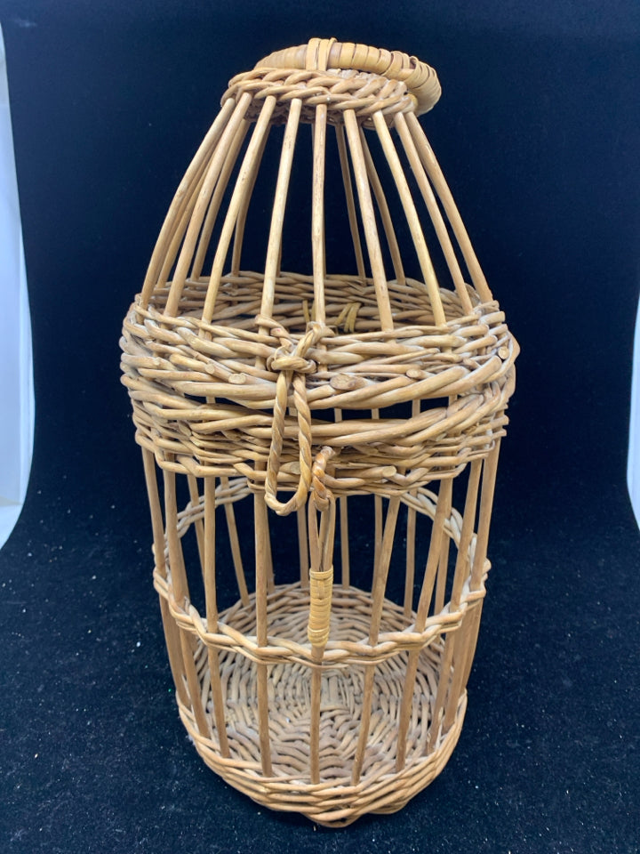 WICKER BIRDCAGE DECOR.