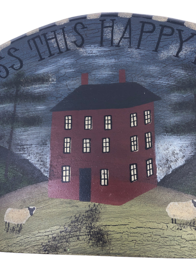 PRIMITIVE BLESS THIS HALF MOON WALL HANGING.