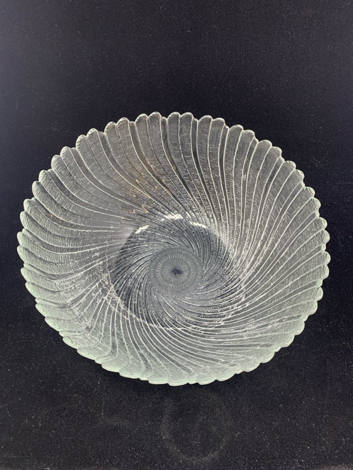 9PC SWIRL GLASS SALAD BOWL W/8 BOWLS.