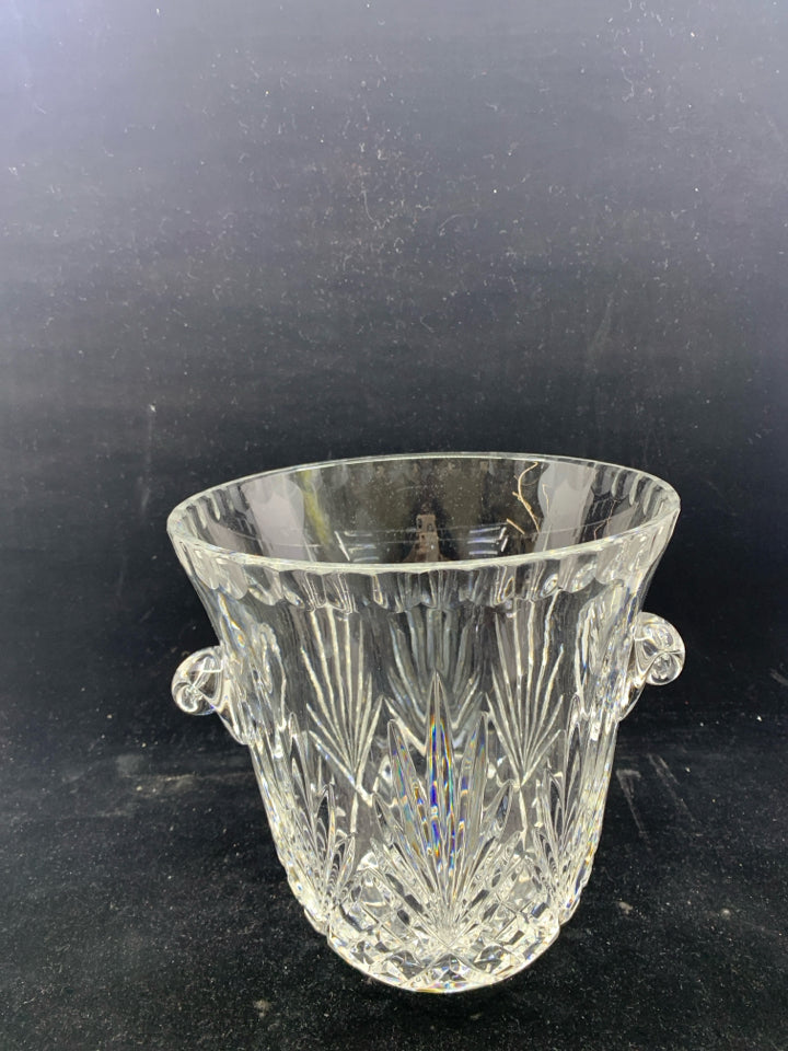 CUT CRYSTAL ICE BUCKET W/ HANDLES.