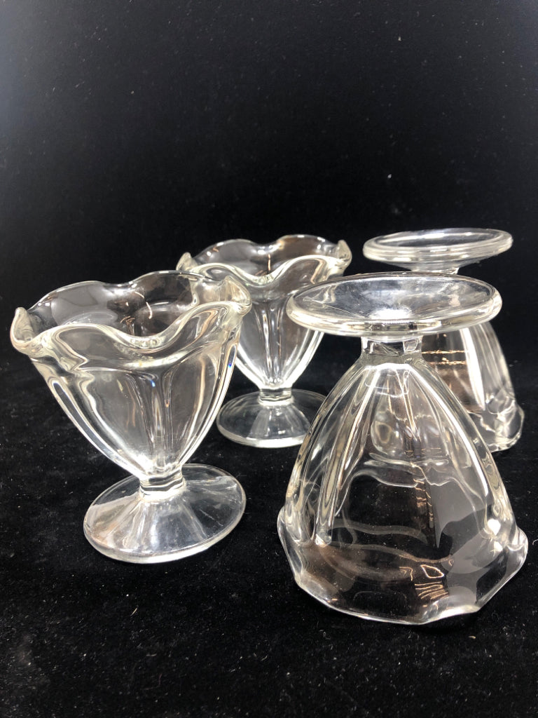 4 ANCHOR HOCKING CLEAR SUNDAE CUPS.